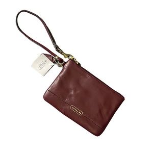 Coach classic leather wristlet purse in Boudreaux
